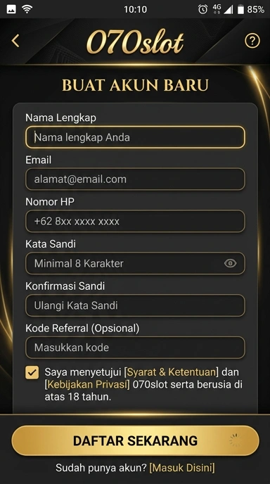 Mudahnya Daftar Akun 070slot untuk Android
