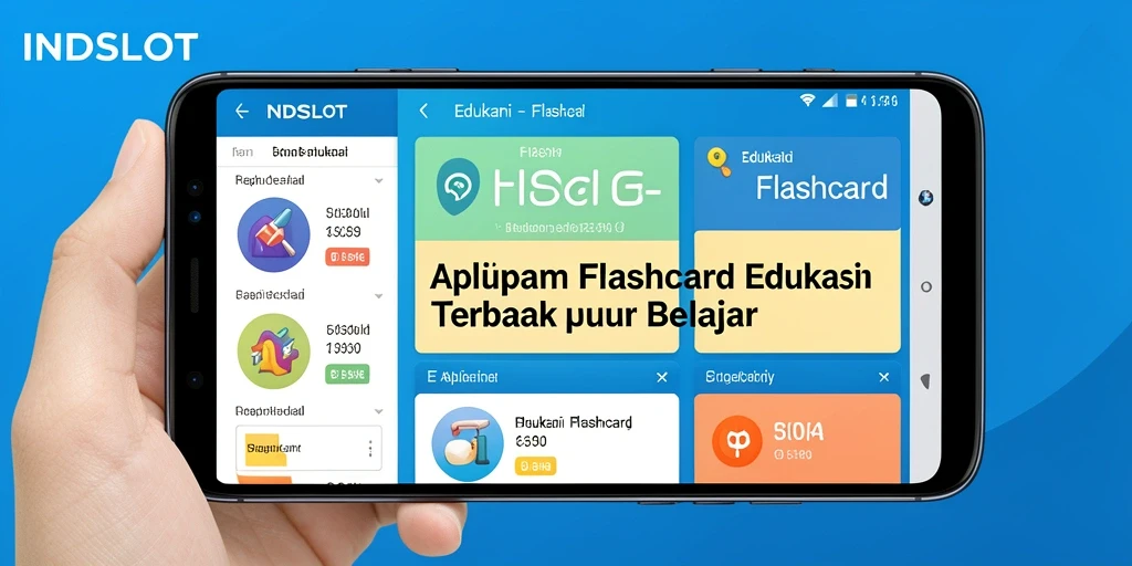 Antarmuka menarik dan fungsionalitas aplikasi Flashcard INDSLOT.