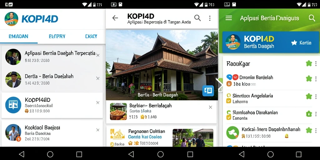 Tampilan antarmuka KOPI4D yang menampilkan berita daerah terbaru.