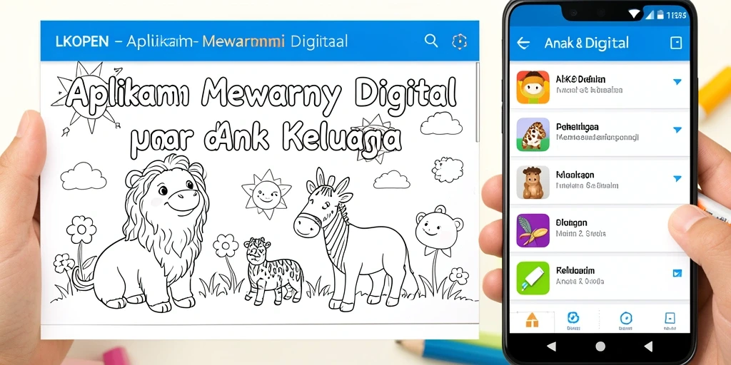 Tampilan antarmuka LKOPEN dengan berbagai alat mewarnai.