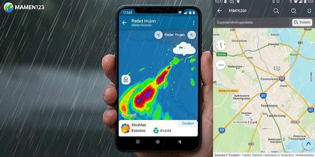 Antarmuka MAMEN123 yang menampilkan radar hujan secara real-time.