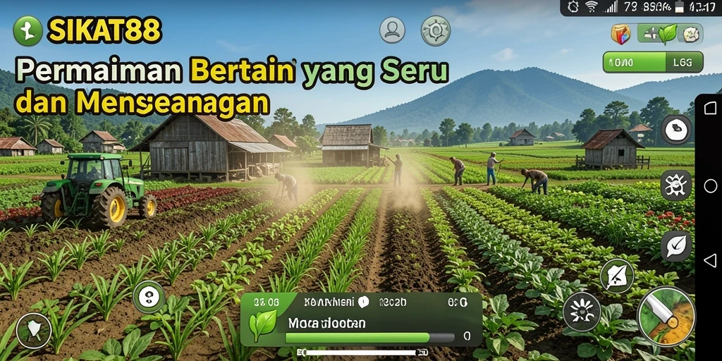 Antarmuka SIKAT88 yang menampilkan lahan pertanian yang indah dan rapi.