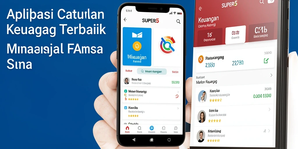 Tampilan antarmuka aplikasi Catatan Keuangan SUPER5 yang user-friendly.
