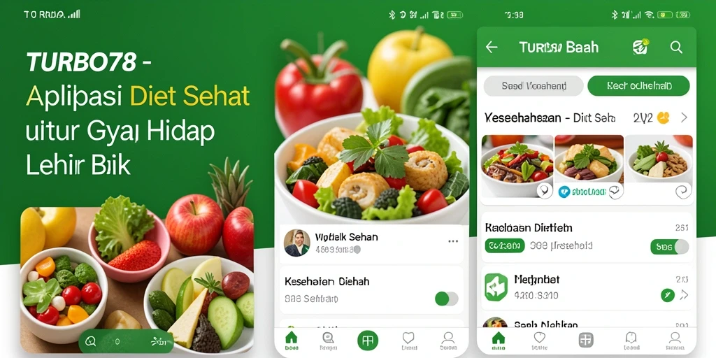 Tampilan antarmuka TURBO78 yang intuitif dan menarik untuk Diet Sehat.